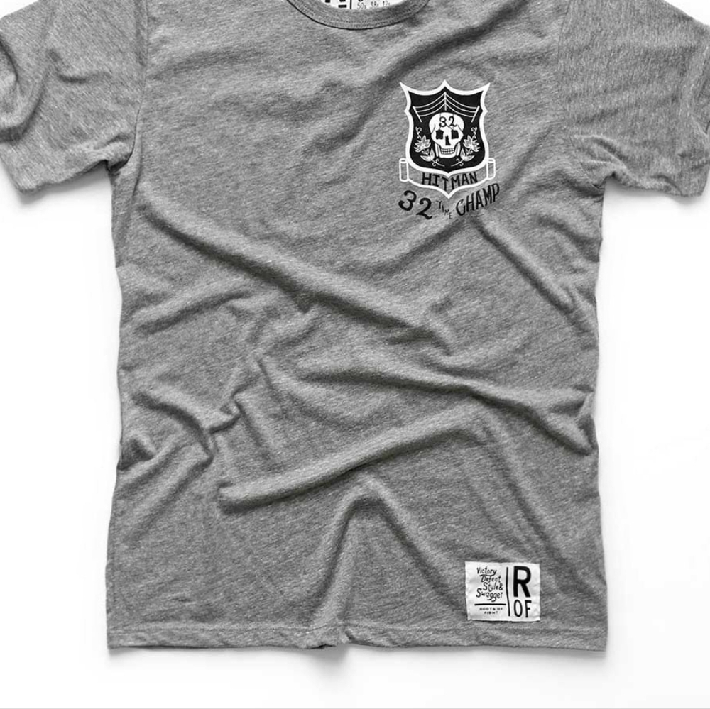 Bret Hart 32 Time Champ Grey Tee  #26